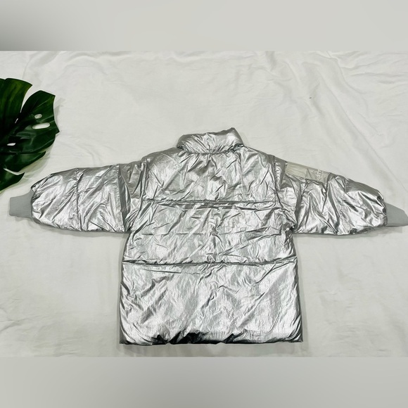 STYLE KIDS| Toddler Unisex Girls Boys Metallic Silver Puffer Jacket 7-9Y NWT - Picture 8 of 9